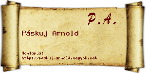Páskuj Arnold névjegykártya