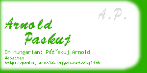 arnold paskuj business card